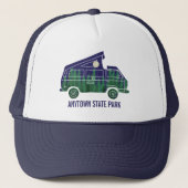 Camper Van met Pop omhoog Vertekende de Tekst van  Trucker Pet (Voorkant)
