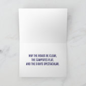 Camper Van Met Pop Up Tent Custom Text Kaart (Binnen)