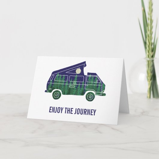 Camper Van Met Pop Up Tent Custom Text Kaart (Voorkant)
