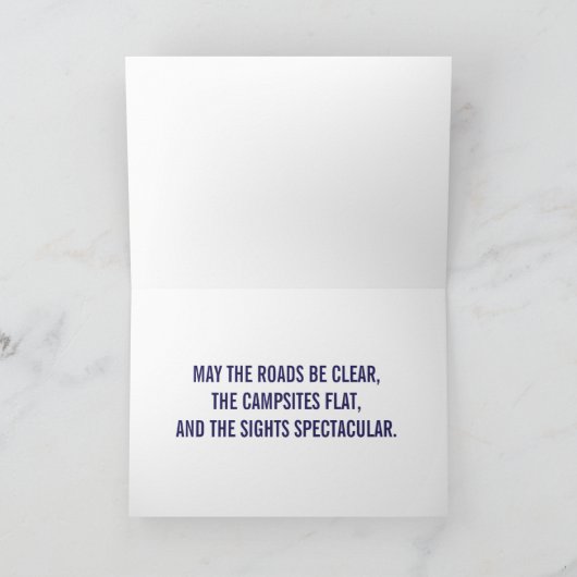 Camper Van met Uitklapbare Tent Aangepaste Tekst K Kaart (Binnen)