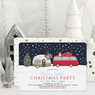 Camper Van Navy Merry Little Christmasfeestje Kaart