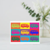 Camper Van Pop Art Briefkaart (Staand voorkant)