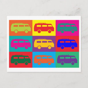 Camper Van Pop Art Briefkaart