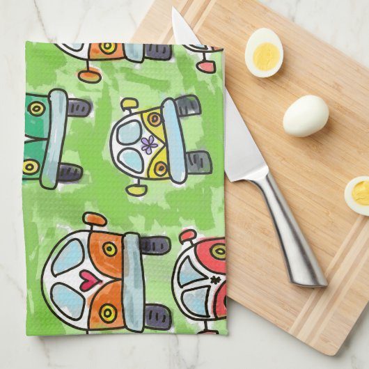 Camper Van Road Trip Theedoek (Quarter Fold)