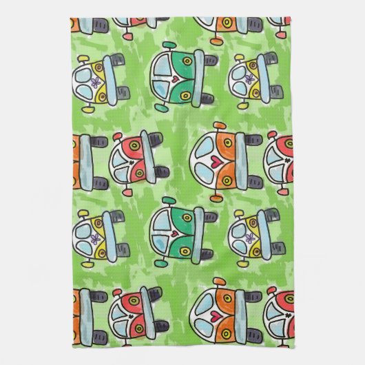 Camper Van Road Trip Theedoek (Verticaal)