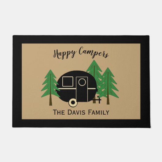 Camper Van Tan en Black Deurmat (Voorkant)