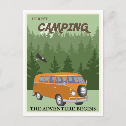 Camper Van Travel-opslagplaats Briefkaart (Voorkant)
