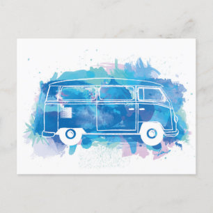 Camper Van Waterverf Briefkaart
