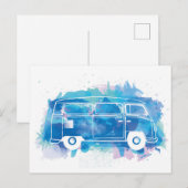 Camper Van Waterverf Briefkaart (Voorkant / Achterkant)