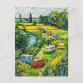 Camper Vans by Tulip Fields Fantasy Painting Briefkaart (Voorkant)