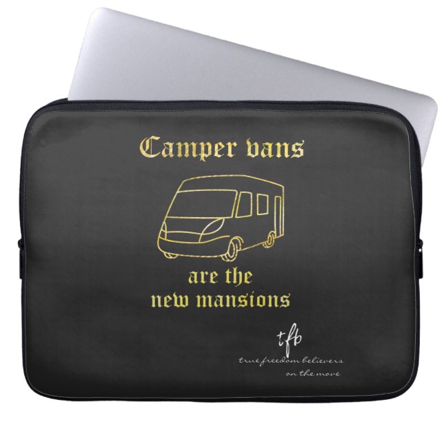 Camper Vans New Mansions Gold Laptop Sleeve (Voorkant)