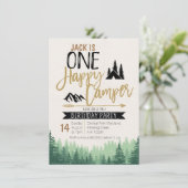 Camper Verjaardag Uitnodiging Camping Party (Staand voorkant)