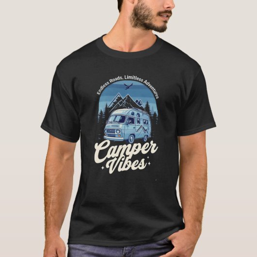 Camper Vibes Van - Onbegrensde avonturen wachten o T-shirt (Voorkant)