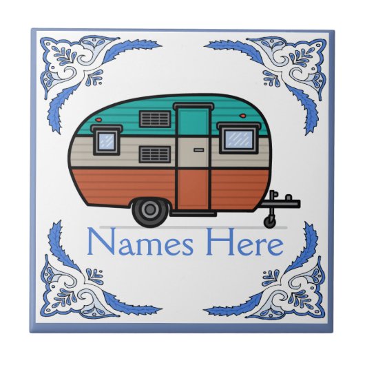 Camper, voeg tekst Tegel toe, Nederlandse Kijk, pe Tegeltje (Voorkant)