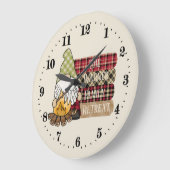 camper voegt familienaam gnome toe grote klok (Hoek)