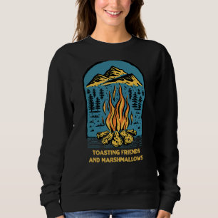 Camper voor het branden van koffie en Marshmallows Trui