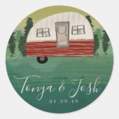 Camper Vrijgezellenfeest camper Ronde Sticker (Voorkant)