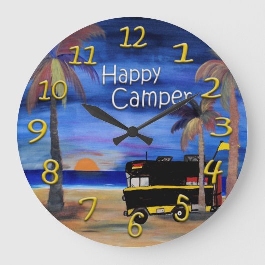 camper wall clock grote klok (Voorkant)