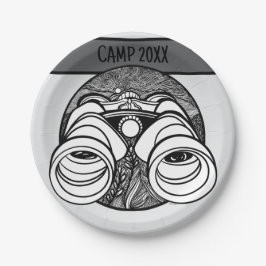 Camper/wandelaar gepersonaliseerde camping picknic papieren bordje