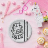 Camper/wandelaar gepersonaliseerde camping picknic papieren bordje (Feest)