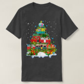Camper Xm ter decoratie van de kerstlampbomen T-shirt (Design voorkant)