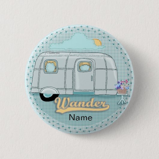 Camperaanhanger ronde button 5,7 cm (Voorkant)