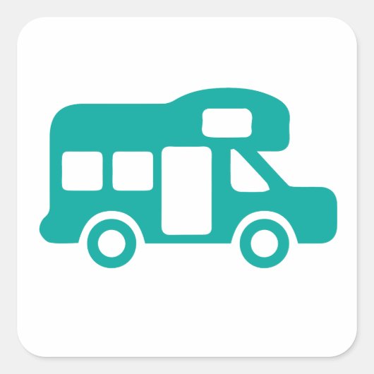 campercamping vierkante sticker (Voorkant)