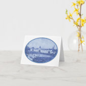 Camperdown Blue Notecard Kaart (Gele Bloem)