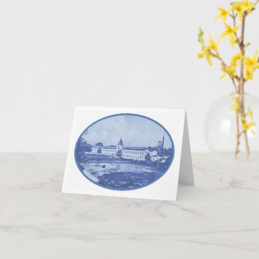 Camperdown Blue Notecard Kaart (Gele Bloem)