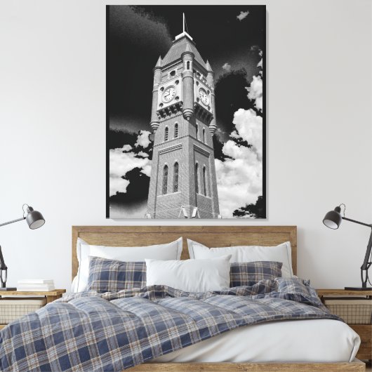 Camperdown Clock Tower Bewaker van de Tijd Canvas Afdruk (Insitu (Slaapkamer))