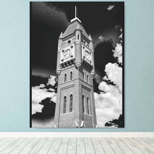 Camperdown Clock Tower Bewaker van de Tijd Canvas Afdruk (Insitu (Houten vloer))