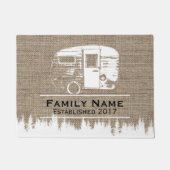 Campers Campers Familienaam Burlap Deurmat (Voorkant)