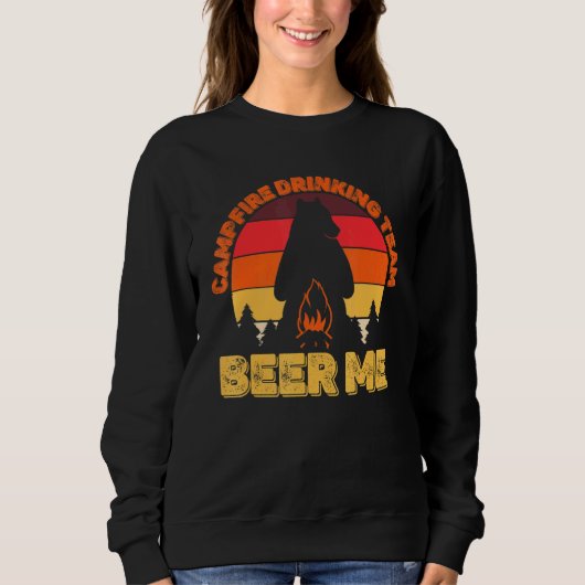 Campers Campfire Drink Team Beer me Camping Bea Trui (Voorkant)
