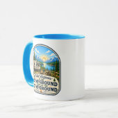 Campers Coffee Mug Wat gebeurt er op de camping! Mok (Voorkant links)