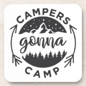 Campers Gonna Camp op een Bier Onderzetter (Voorkant)