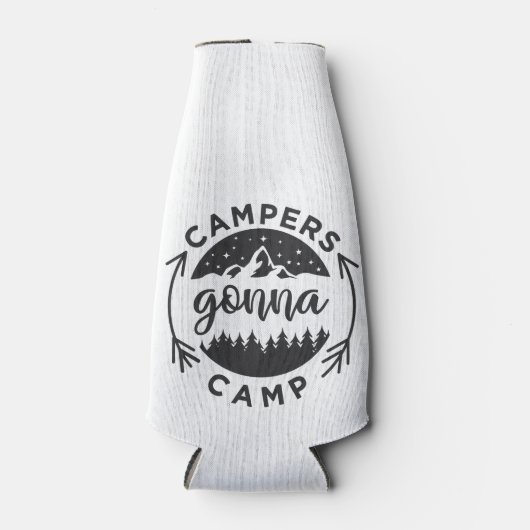 Campers Gonna Camp op een Flesjeskoeler (Voorkant)