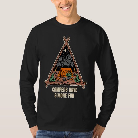Campers Have Smore Fun Camping Sayings Camp Quotes T-shirt (Voorkant)