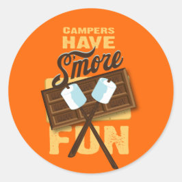 Campers hebben S'meer plezier Bonfire Bash Ronde Sticker