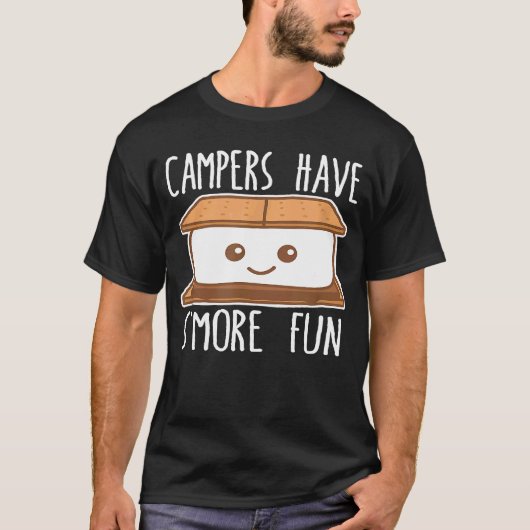 Campers hebben Smore Fun Funny Camping Pun Dark T-shirt (Voorkant)