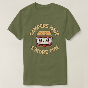 Campers hebben S'more fun Punny Kawaii Camping T-shirt