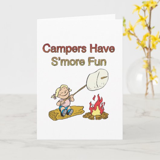 Campers hebben S'r plezier Kaart (Gele Bloem)