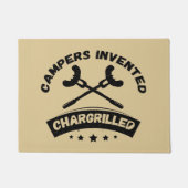 Campers Invented Chargrilled Funny Campfire Joke Deurmat (Voorkant)