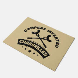 Campers Invented Chargrilled Funny Campfire Joke Deurmat