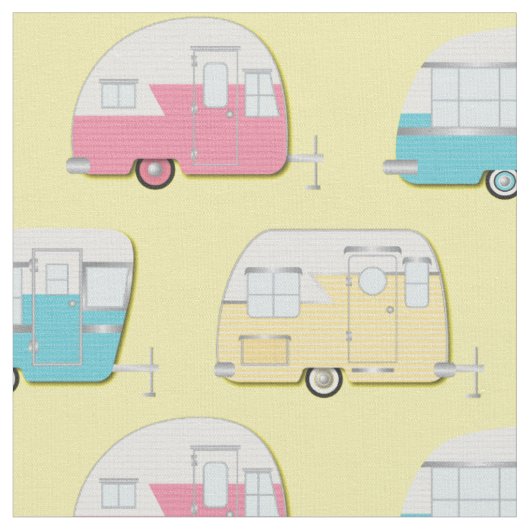 Campers RV Retro Camping Stof (Close Up)