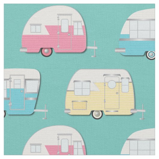 Campers RV Retro Camping Stof (Close Up)