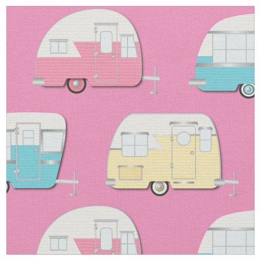  Campers RV Retro Camping Stof (Close Up)