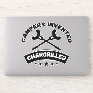 Campers uitgevonden Chargrilled Grappige Camping Q Sticker