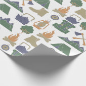 Campers voor de buitenvisserij en voor de buitenvi cadeaupapier (Hoek)