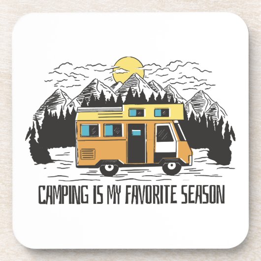 Campervan Berg Retreat Bier Onderzetter (Voorkant)