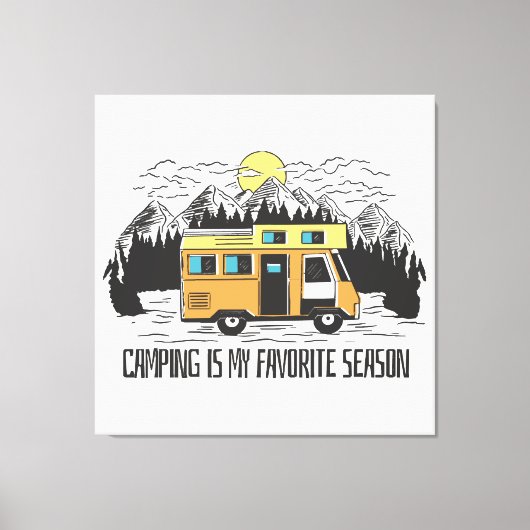 Campervan Berg Retreat Canvas Afdruk (Voorkant)